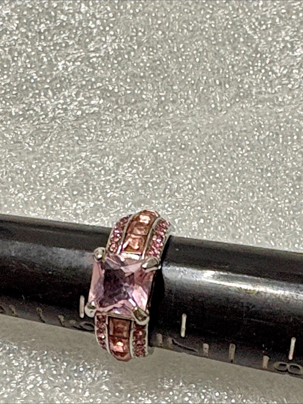 Pink & Silver Statement Ring Like New 6